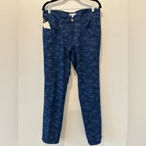 Peter Millar EB66 Blue Camo Crown Sport 5 Pocket Golf Pants Mens Size 32 x 30